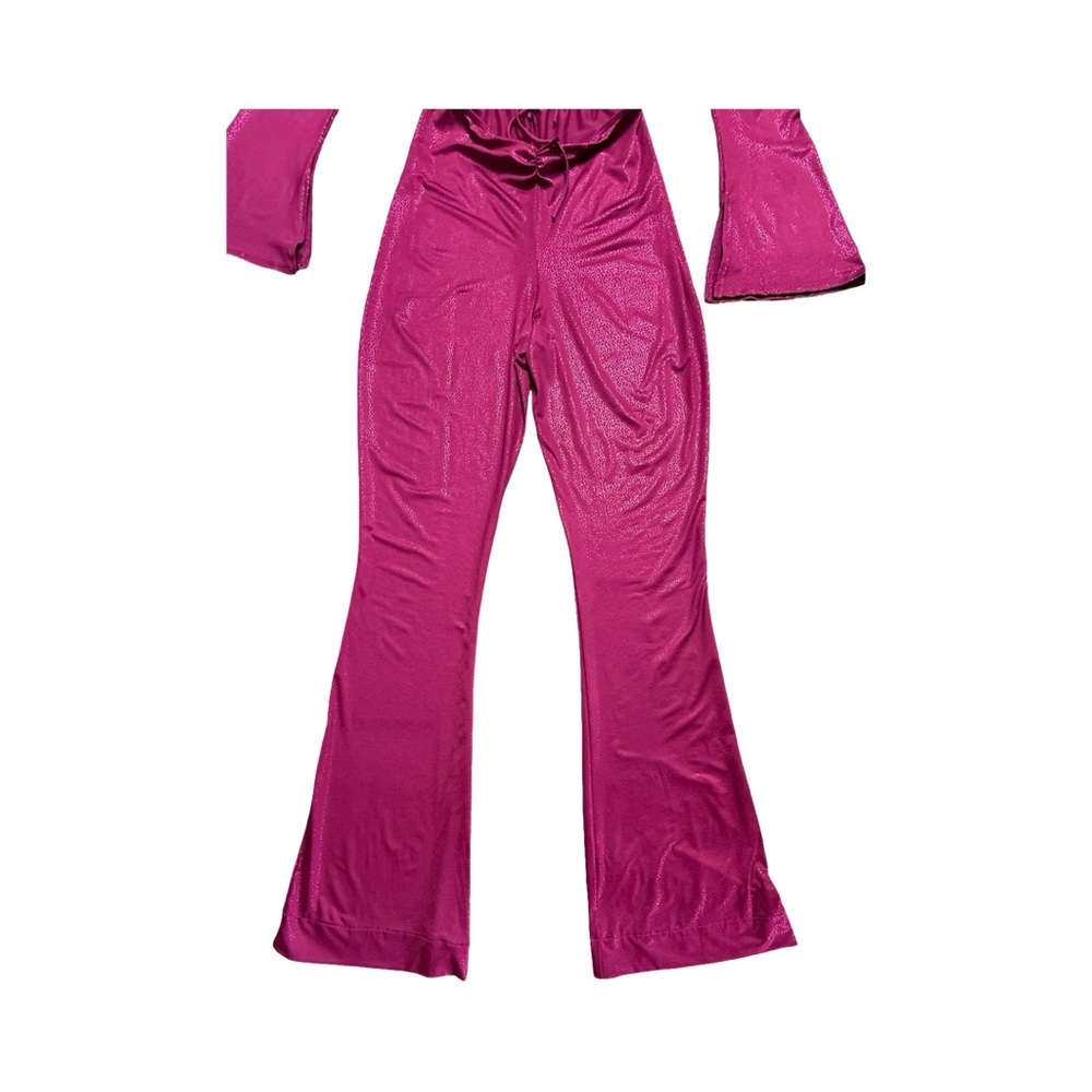 For Tall women Magenta Jumpsuit with Open Back. Size large no lining - Picture 15 of 15